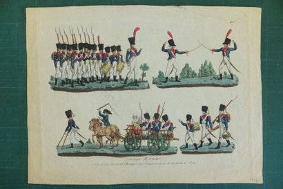 null NAPOLEON - Cortège militaire, A Paris chez Basset, numérotée 426. Coloris à...