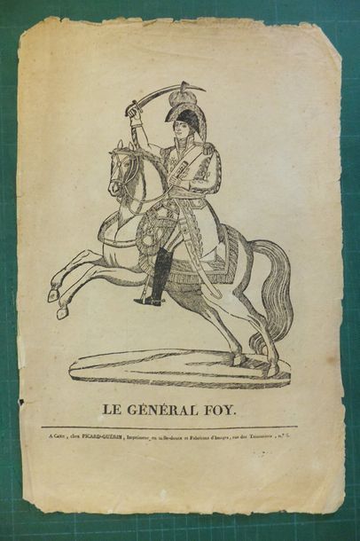null NAPOLEON - Le Général Foy, Gravure sur bois imprimée sur papier vergé. Edité...