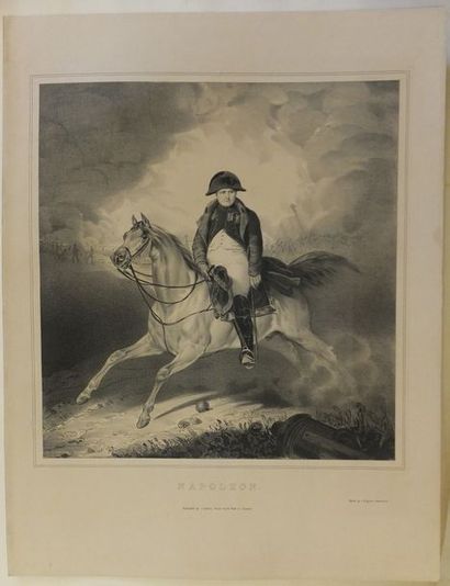 null NAPOLEON - Napoléon à cheval. Lithographie imprimée par L.M.Lefevre, publié...