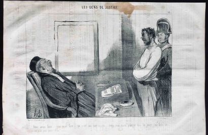 null CARICATURE - JUSTICE - Honoré DAUMIER “Les Gens de Justice”. CHARIVARI, année...