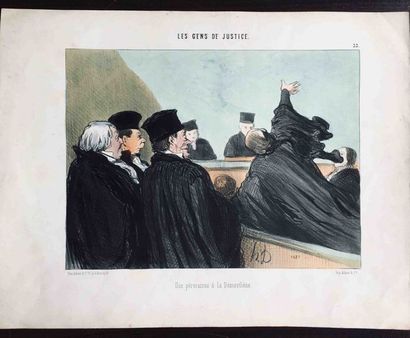 null CARICATURE - JUSTICE - Honoré DAUMIER “Une péroraison à la Démosthéne”, LES...