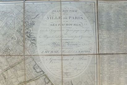 null PARIS (75) - PLAN ROUTIER DE LA VILLE DE PARIS et de ses Faubourgs, où se trouvent...