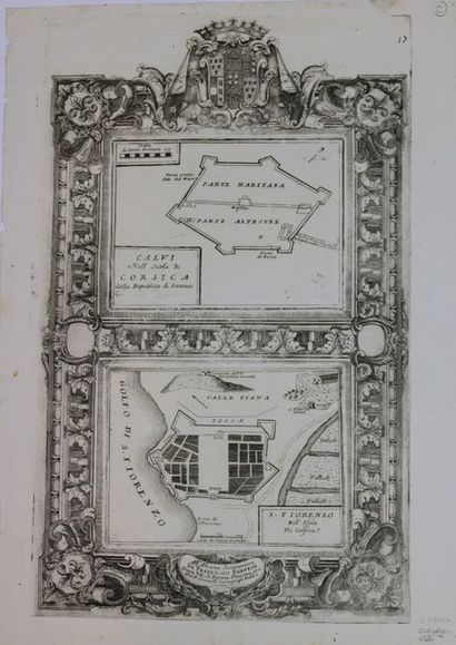 null CORSE. Calvi, nell Isola di Corsica. 1696. Commande du Duc de Parme, Francesco...
