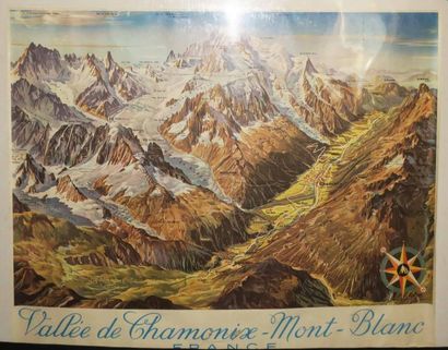 null HAUTE-SAVOIE (74) - CHAMONIX - LE MONT-BLANC en été - AFFICHE "Vallée de CHAMONIX...