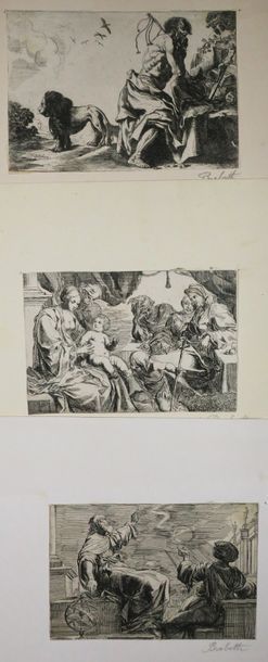 null BREBIETTE Pierre (Mantes-sur-Seine vers 1598 † Vers 1650) - Ensemble de 3 planches:...