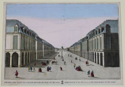 null RUSSIE. Vue d'optique de SAINT PETERSBOURG : "Dibuxo d'una plaça a Petersburg...