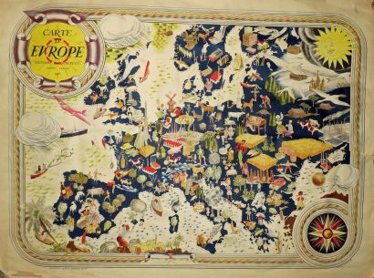 null CARTE DE L'EUROPE - "Carte d'Europe", Publiée par les Editions Jacques-Petit,...