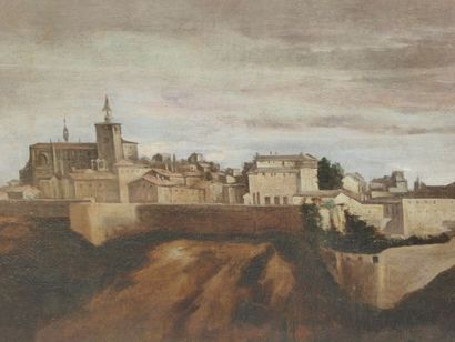  Juan Bautista MARTINEZ DEL MAZO (vers 1612 - 1667) - "VUE DE PAMPLONA". Huile sur...