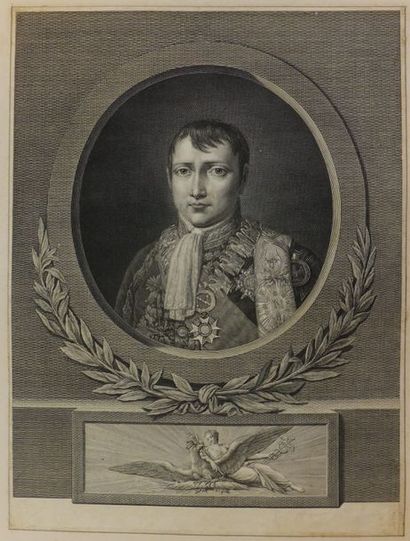 null NAPOLEON - Napoléon gravure par V. Bouilliard (1744-1806). 1806, H.39xL.28,5cm....