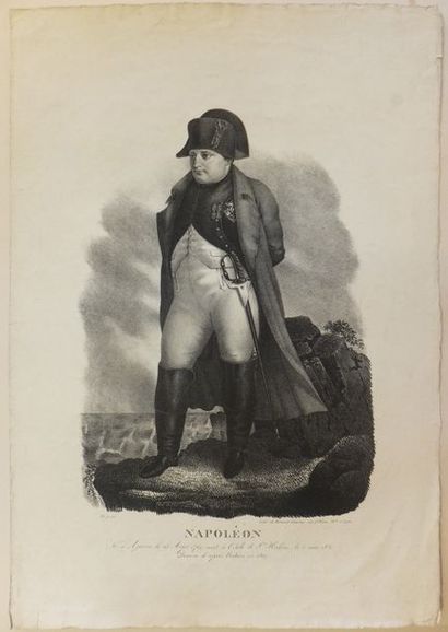null NAPOLEON - Napoléon en 1819, lithographie chez Béraud-Lauras, dessiné d'après...