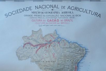 null BRESIL-CARTE D'AGRICULTURE DU BRESIL EN COULEURS - Sociedade Nacional de Agricultura,...