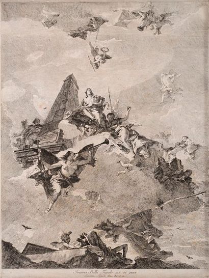 Lorenzo Tiepolo (Venezia 1736 - Madrid 1776) Monuments for the glory of the Eroes,... Gazette Drouot