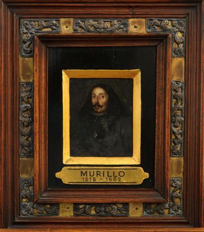  Dans le goût de Bartolomé Esteban MURILLO 
Portrait d'homme
Panneau
16,5 x 12,5... Gazette Drouot