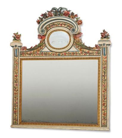 Rectangular shaped mirror in moulded, carved,...
