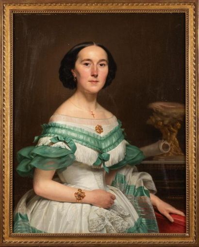Ecole FRANCAISE vers 1850 Portrait de femme...