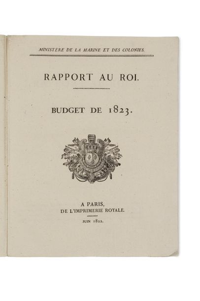Budget de 1823. Ministère de la Marine et...
