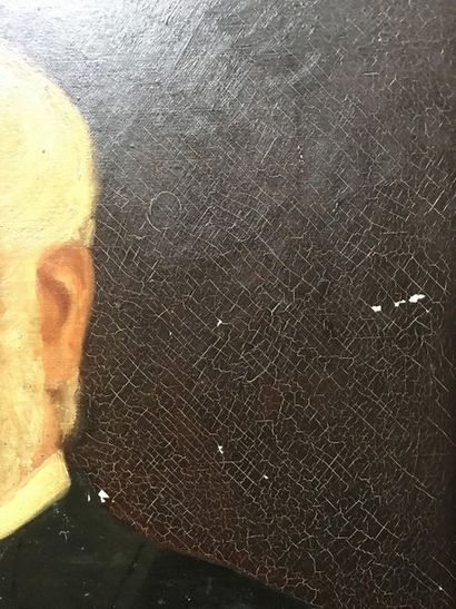  Portrait d'homme portant une décoration 
Huile sur toile 
Fin XIX ème 
55 x 46 cm...
