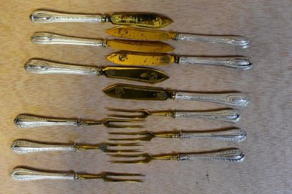  Fish cutlery set comprising 6 two-pronged forks and 6 knives