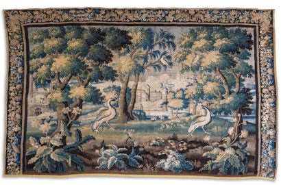 AUBUSSON XVIIIème siècle Fragment de tapisserie...