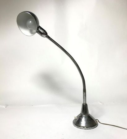 Lampe de bureau articulable en métal chromé,...