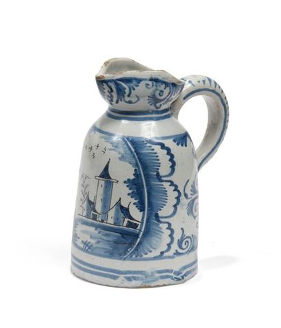 NEVERS Earthenware pouring pot with blue...