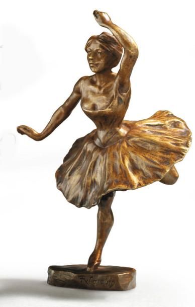  François Rupert CARABIN (1862-1932)
Ballerine
Sculpture en bronze à patine dorée
Fonte... Gazette Drouot