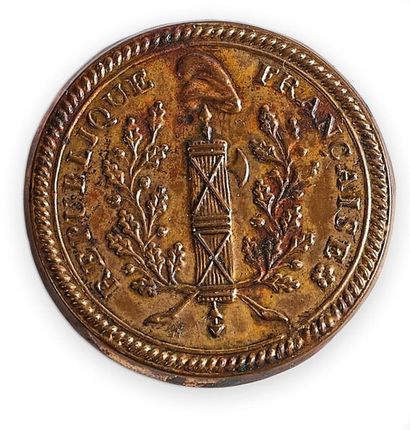 Revolutionary gilt copper costume button...