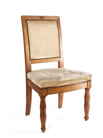  Chaise du mobilier du Conseil d'État sous le règne de Napoléon Ier. Chaise en bois...
