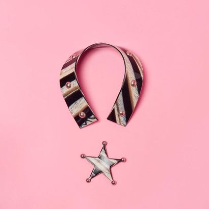 Chantal THOMASS - 1984 Faux col et une broche étoile en bakelite façon écaille 
...