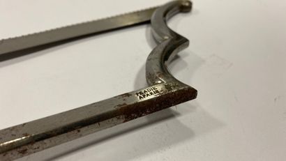  PRADIE (or PRADIER) in Paris 
Steel marine surgeon's saw, faceted ebony handle ending...