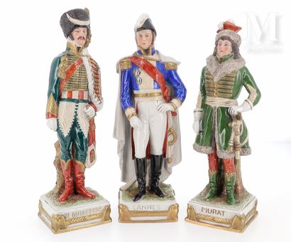 MARÉCHAUX de FRANCE Lot de 11 figurines de militaires français du XIX siècle en porcelaine...