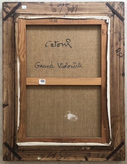 Cato CATONI (1929-2018) Grand violoniste 
Huile sur toile d'origine 
65 x 46 cm 
Signé...