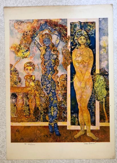 Sakti BURMAN (Né en 1935) Femmes 
Lithographie en couleurs 
76 x 56 cm à la marge...