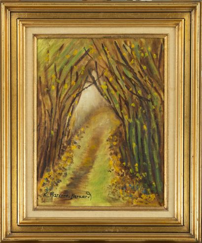 Camille PISSARRO-BERNARD (1900-1989) Le chemin en forêt

Huile sur isorel

Signé... Gazette Drouot