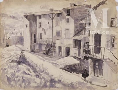 Alix AYMÉ (1894-1989) View of a village, 1932

Ink on paper

Signed and dated lower... Gazette Drouot