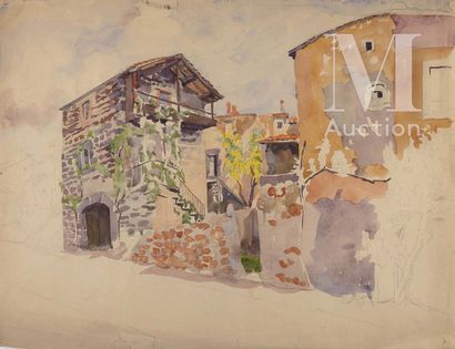 Alix AYMÉ (1894-1989) View of a village

Watercolor and pencil on paper

Unsigned

48.5... Gazette Drouot