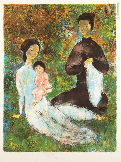 VU CAO DAM (1908-2000) The family, 1970

Lithograph in color
Annotated 