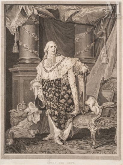LOUIS XVIII, ROI DE FRANCE (1755-1824) Importante gravure en taille douce titrée... Gazette Drouot