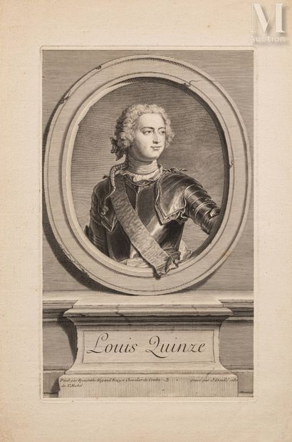 LOUIS XV, ROI DE FRANCE (1710-1774) Gravure à l’eau forte titrée “Louis Quinze” figurant... Gazette Drouot