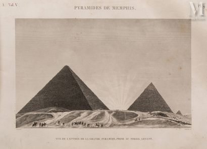 Ensemble de 8 planches tirées des “Descriptions de l’Egypte” ou “Recueil des observations... Gazette Drouot