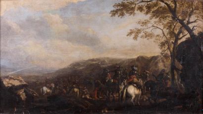 Pandolfo RESCHI (Gdansk 1643 - Florence 1699) Scène de campement militaire Toile...