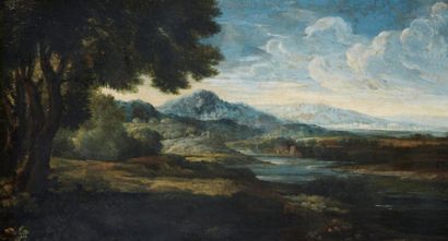 École ROMAINE du XVIIIe siècle, suiveur de Gaspard DUGHET Paysages aux cascades Paire...