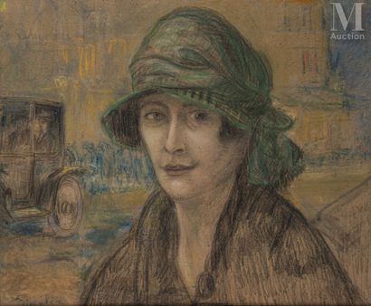 Théophile Alexandre STEINLEN (Lausanne 1859 - Paris 1923) Portrait de femme au chapeau... Gazette Drouot