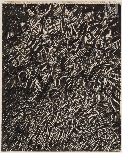 Jacques GERMAIN (1915- 2001) Composition
Ence sur papier
33,5 x 27 cm
Signé en bas... Gazette Drouot