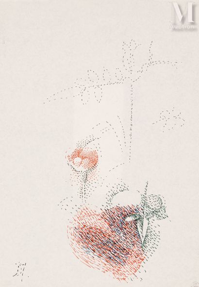 Dora MAAR (Tours 1907 - Paris 1997) Etude de fleurs pointillistes
Encre de couleurs... Gazette Drouot