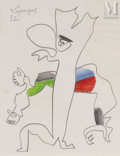 Charles LAPICQUE (Theizé 1898 - Orsay 1988) Personnage, 1982
Crayon et crayon de... Gazette Drouot