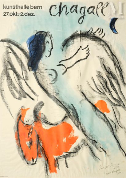 Marc Chagall (1887-1985) L'Ange (Kunsthalle Basel 27.okt - 2.dez), 1956
Lithographic... Gazette Drouot