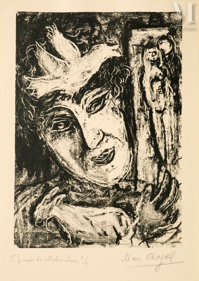 Marc Chagall (1887-1985) The artist's bird, 1972
Lithograph on Arches wove paper
Signed... Gazette Drouot