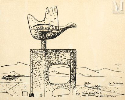 Le Corbusier (Charles-Édouard Jeanneret, dit) (1887-1965) La Main ouverte pour recevoir... Gazette Drouot