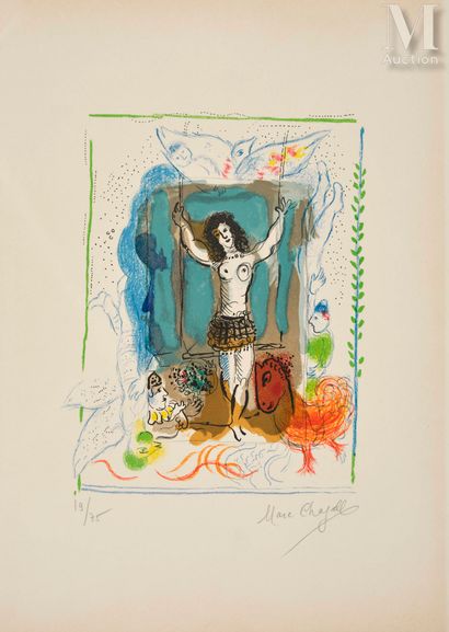 Marc Chagall (1887-1985) La Trapéziste à l'oiseau, 1967
Lithograph on Arches wove... Gazette Drouot
